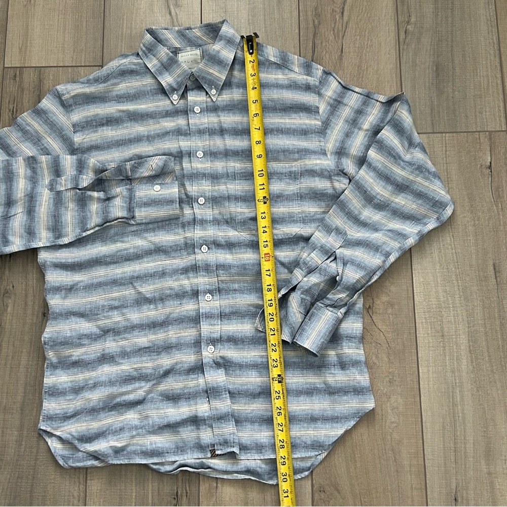 Billy Reid Long Sleeve Linen shirt sz Large - Picture 3 of 6